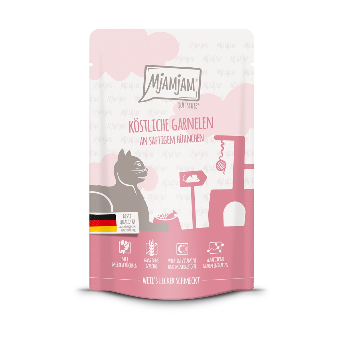 MjAMjAM Quetschie Garnelen an saftigem Hühnchen 48x125g MjAMjAM Quetschie Garnelen an saftigem Hühnchen 48x125g von MjAMjAM