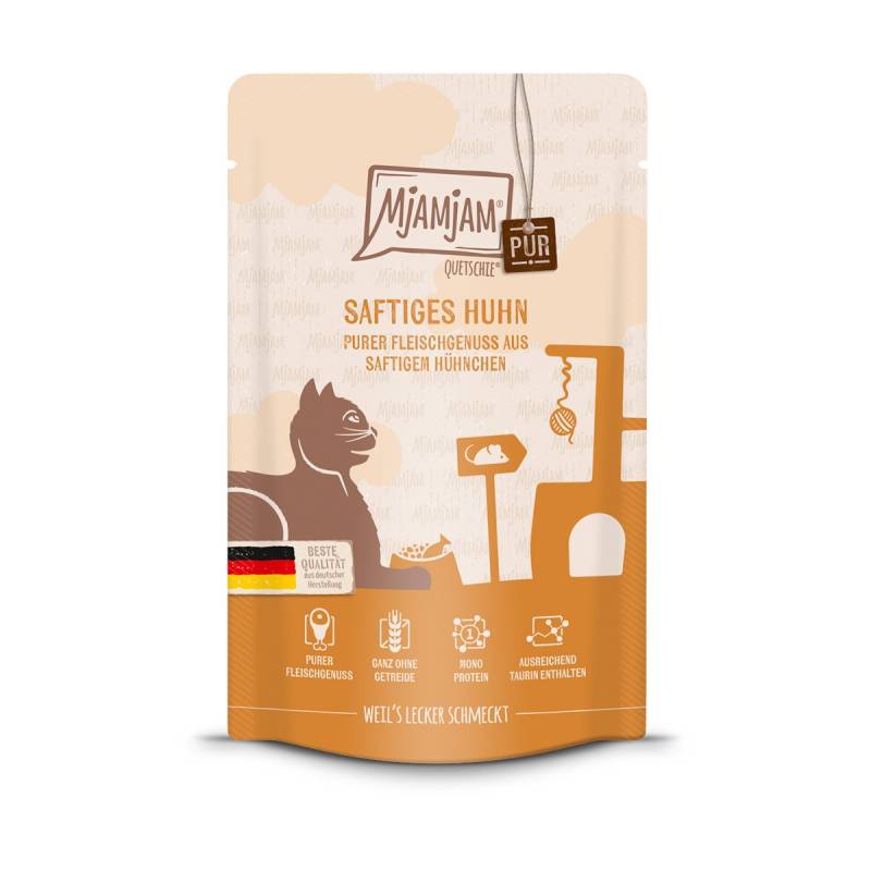 MjAMjAM Quetschie purer Fleischgenuss saftiges Hühnchen pur 48x125g von MjAMjAM