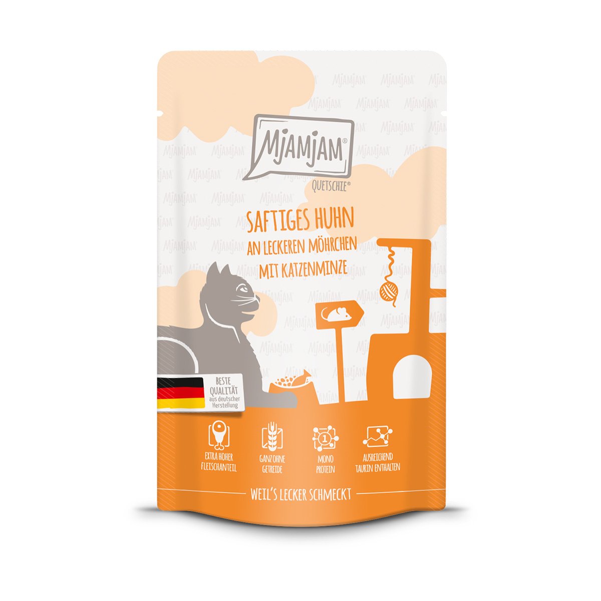 MjAMjAM Quetschie saftiges Huhn an leckeren Möhrchen 48x125g von MjAMjAM