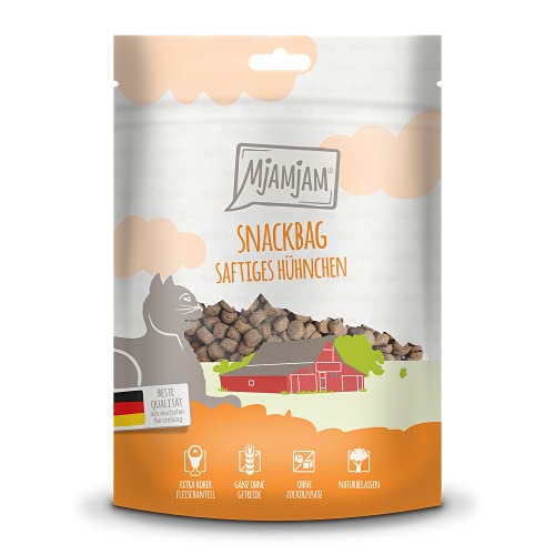 MjAMjAM - Premium Katzensnack - Snackbag - saftiges Hühnchen, 1er Pack (1 x 125 g), naturbelassen ganz ohne synthetische Konservierungsstoffe von MjAMjAM