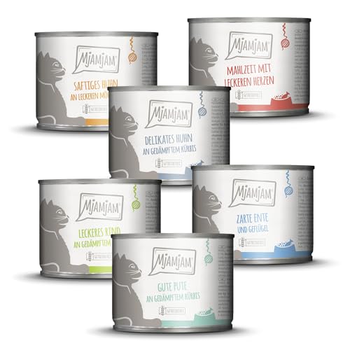 MjAMjAM - Premium Nassfutter für Katzen - leckere Mahlzeiten Mixpaket III für Deine Katze, 6er Pack (6 x 200 g), getreidefrei mit extra viel Fleisch MjAMjAM - Premium Nassfutter für Katzen - leckere Mahlzeiten Mixpaket III für Deine Katze, 6er Pack (6 x 200 g), getreidefrei mit extra viel Fleisch von MjAMjAM