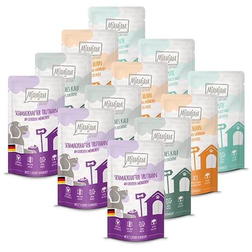 MjAMjAM - leckere Mahlzeiten Mixpaket III für deinen Hund,12er Pack (12 x 125g), getreidefrei von MjAMjAM