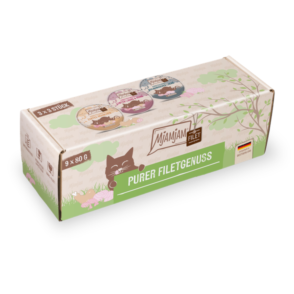 MjAMjAM purer Filetgenuss 9 x 80 g - Mixpaket (3 Sorten) von MjAMjAM