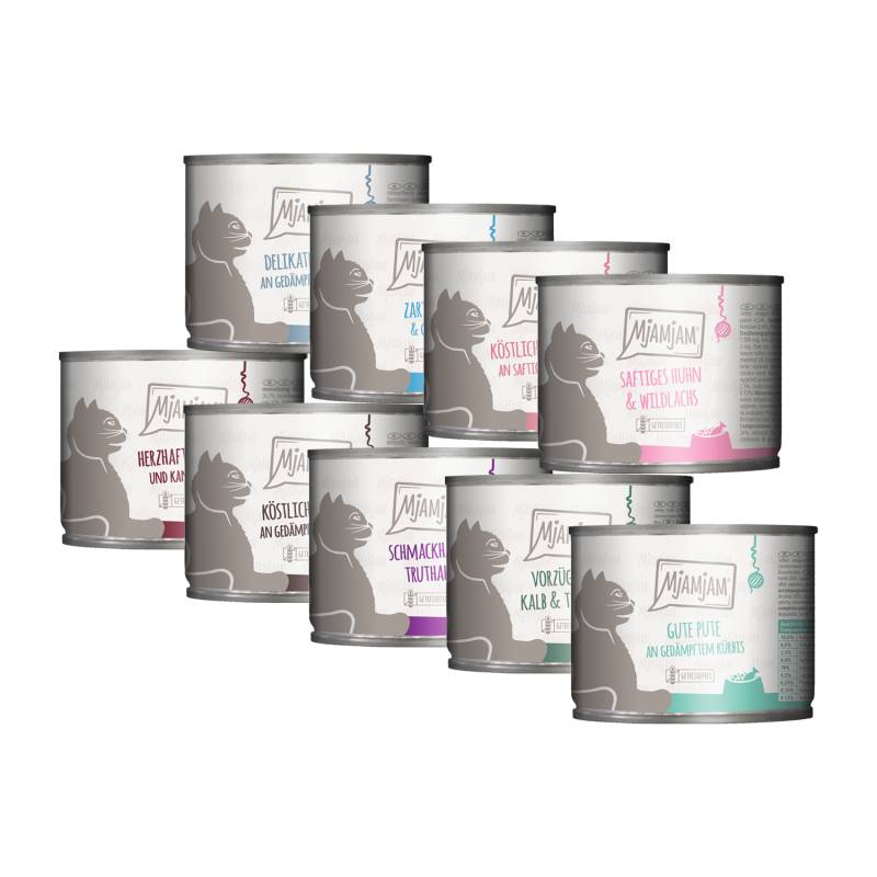MjaMjaM Nassfutter - Dose Adult Cat - Wild und Kaninchen mit Heidelbeere - 6 x 400 g von MjAMjAM