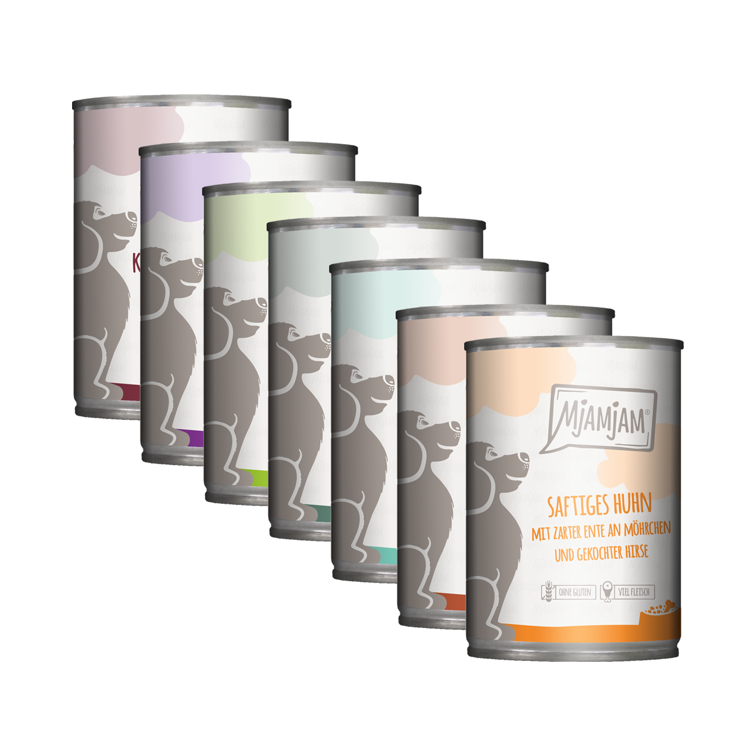 MjaMjaM Nassfutter - Dose Adult Dog - Huhn, Ente, Karotte und Hirse - 6 x 800 g von MjAMjAM