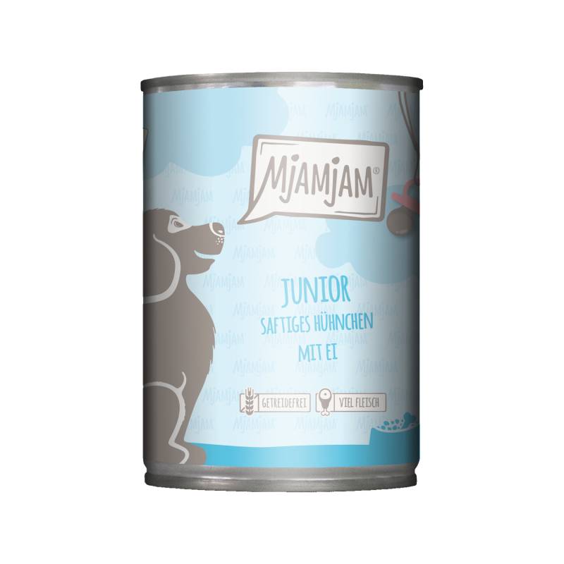 MjaMjaM Nassfutter - Dose Puppy - Huhn mit Ei - 12 x 400 g von MjAMjAM