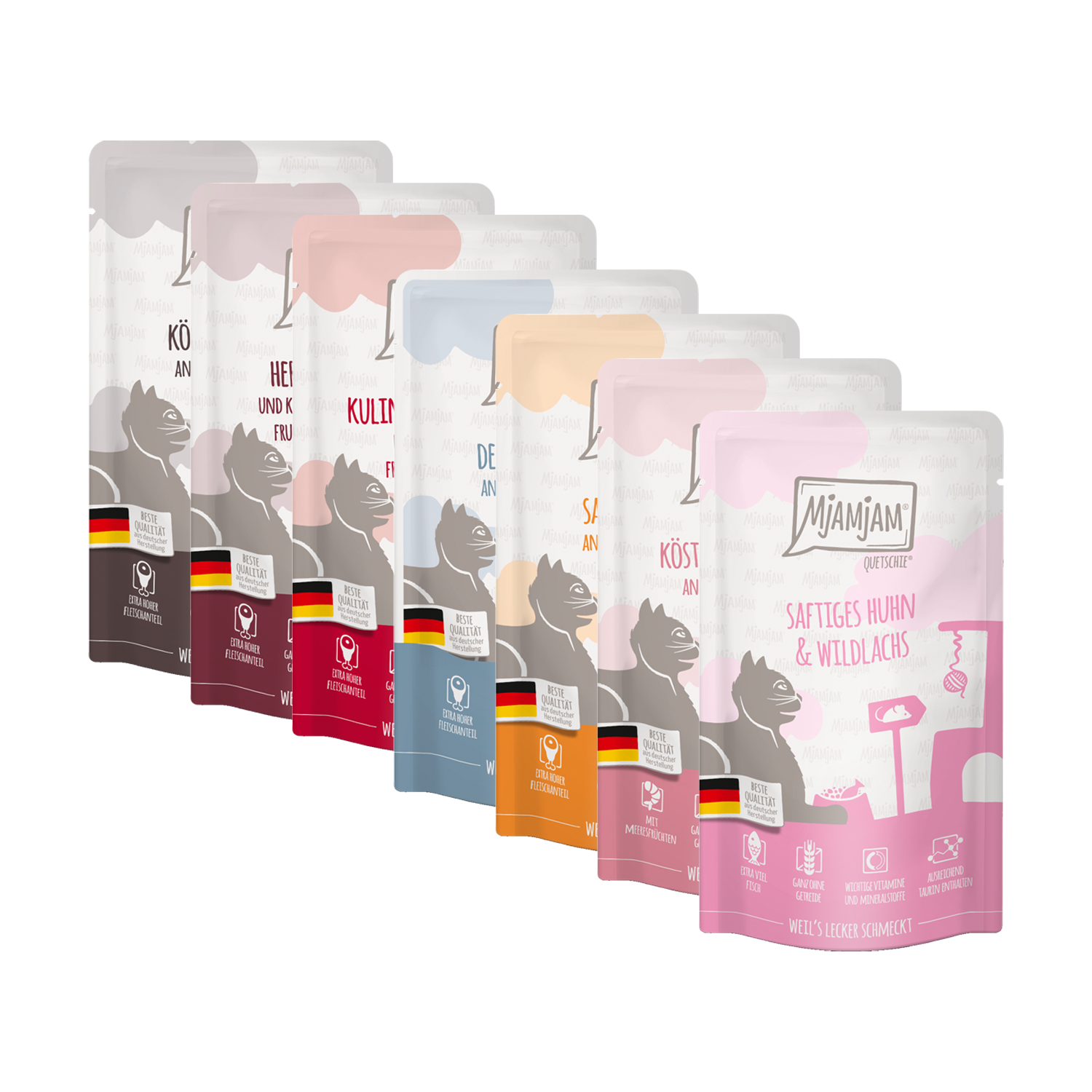 MjaMjaM Nassfutter - Quetschbeutel Adult Cat - Pferd mit Kürbis - 125 g von MjAMjAM