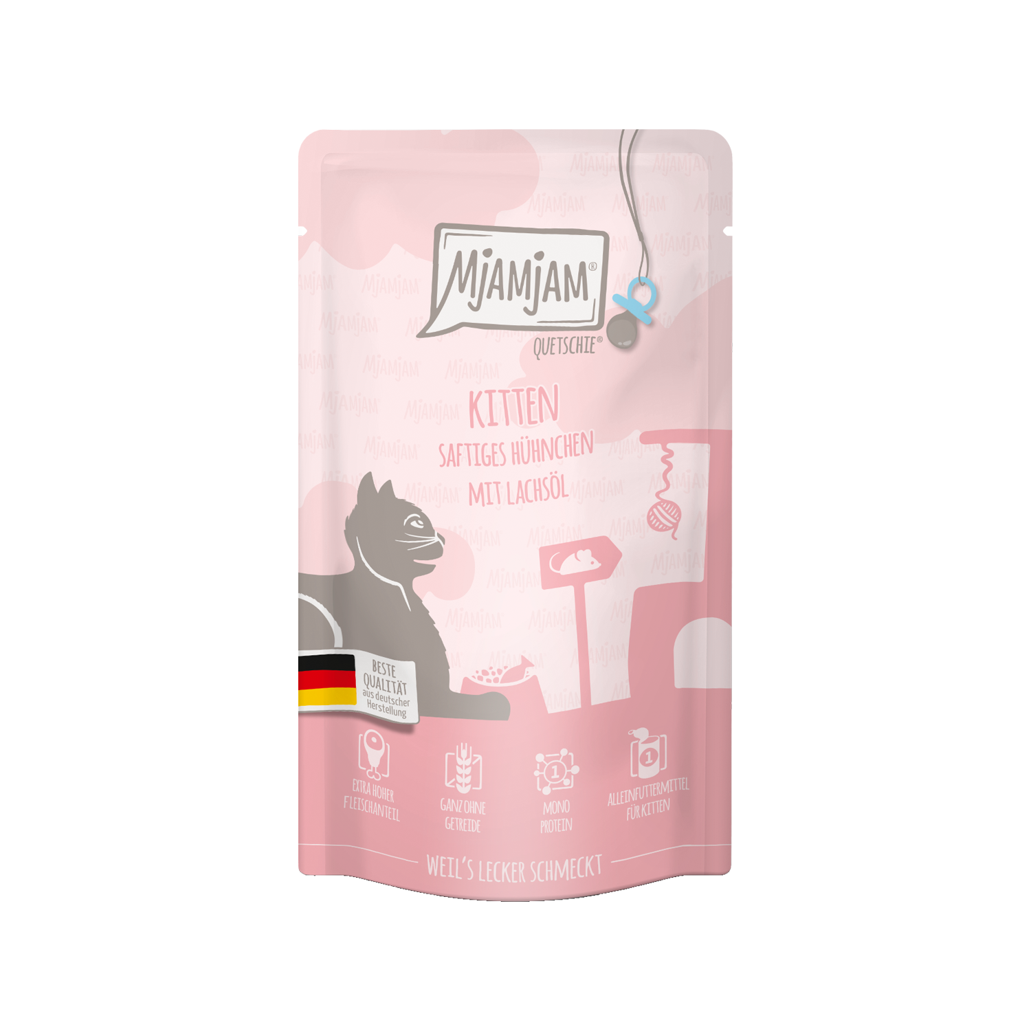 MjaMjaM Nassfutter - Quetschbeutel Kitten - Huhn - 125 g von MjAMjAM