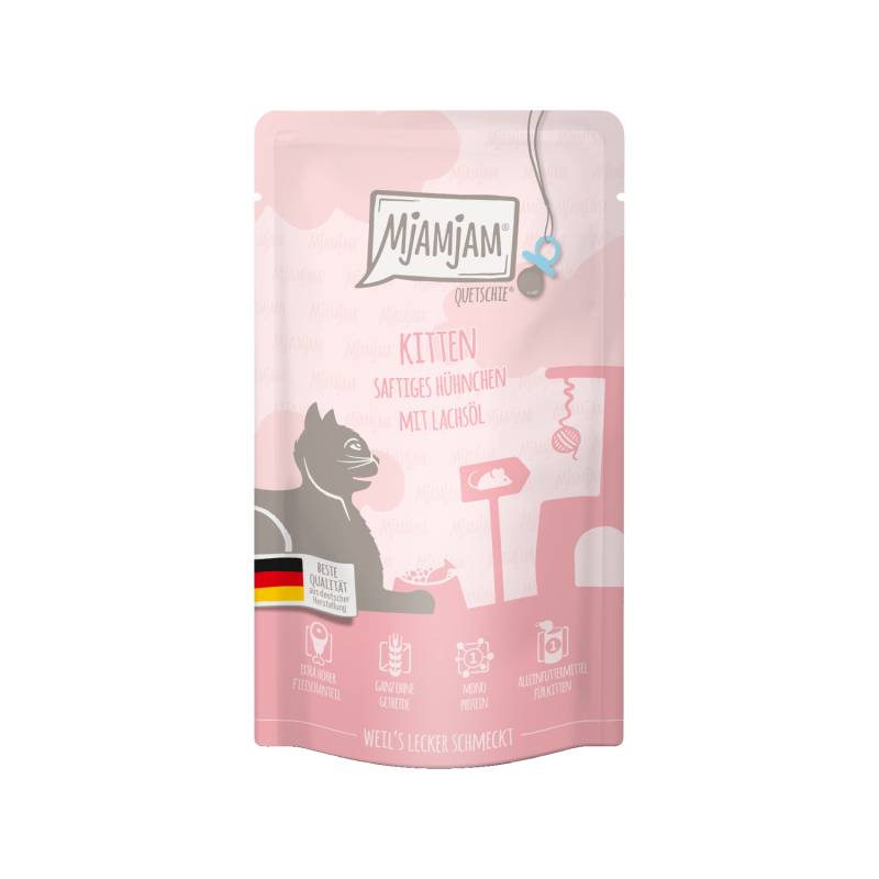 MjaMjaM Nassfutter - Quetschbeutel Kitten - Huhn - 3 x 125 g von MjAMjAM