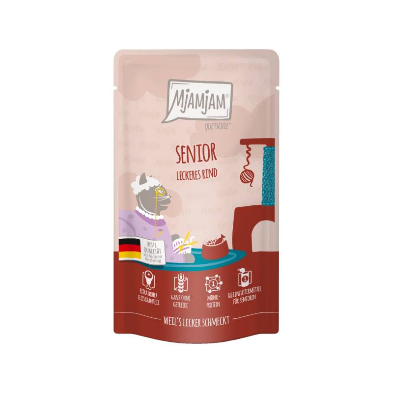 MjaMjaM Nassfutter - Quetschbeutel Senior Cat - Huhn - 3 x 125 g von MjAMjAM