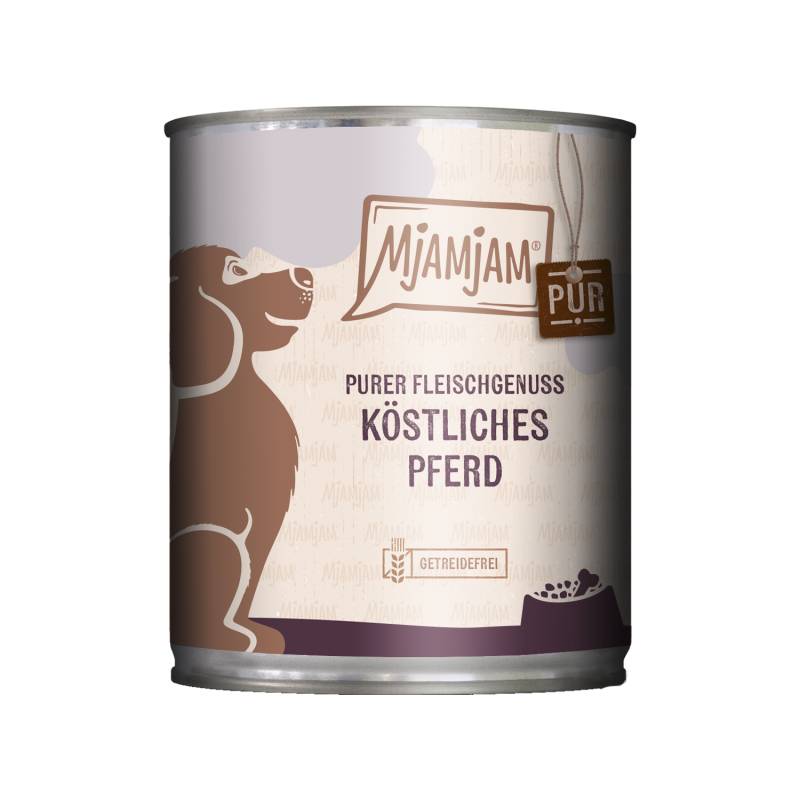 MjaMjaM Purer Fleischgenuss - Dose Adult Dog - Pferd – 6 x 800 g von MjAMjAM