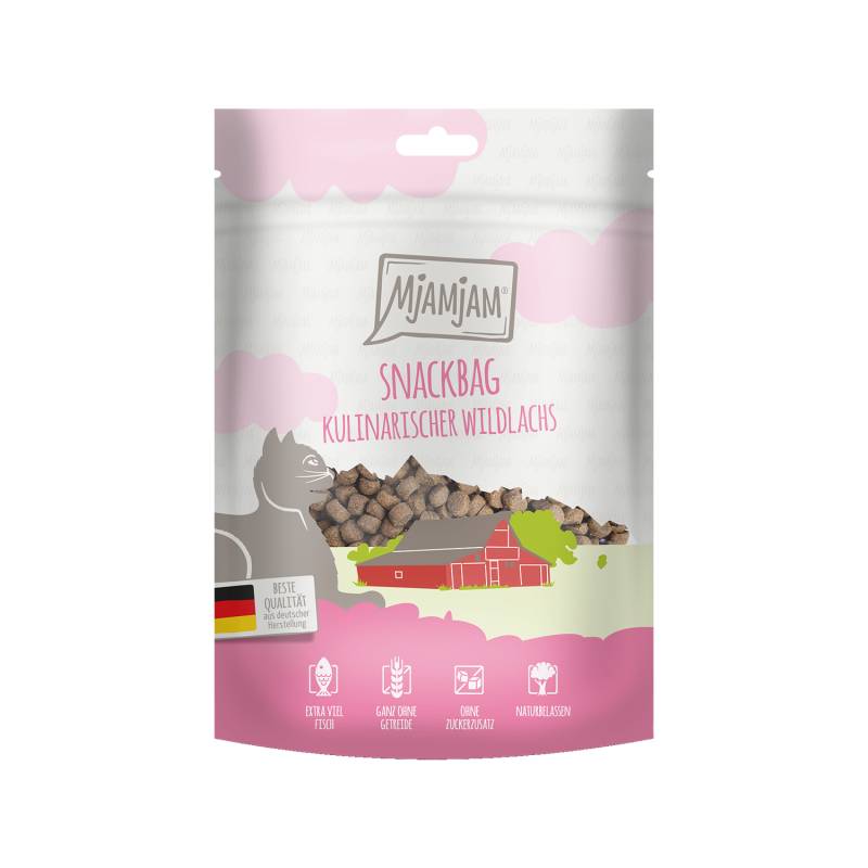 MjaMjaM Snackbag - Adult Cat - Wildlachs - 3 x 125 g von MjAMjAM