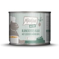 MjAMjAM Nassfutter Katze Adult, Blanchiert in Sauce 6x185 g Kalb und Möhre von MjAMjAM