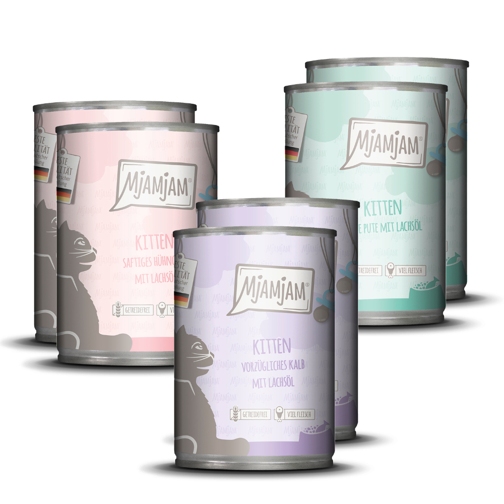 Probierpaket MjAMjAM Kitten 6 x 400 g - Mixpaket (3 Sorten) von MjAMjAM
