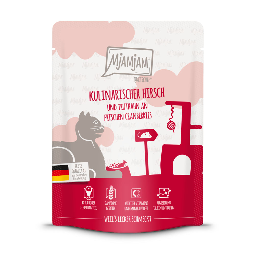 Sparpaket MjAMjAM Quetschie 24 x 300 g - Hirsch & Truthahn Sparpaket MjAMjAM Quetschie 24 x 300 g - Hirsch & Truthahn von MjAMjAM