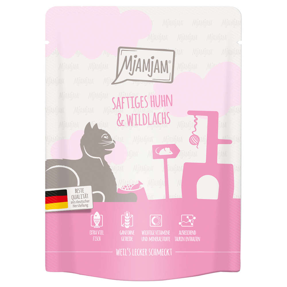 Sparpaket MjAMjAM Quetschie 24 x 300 g - saftiges Huhn und Wildlachs Sparpaket MjAMjAM Quetschie 24 x 300 g - saftiges Huhn und Wildlachs von MjAMjAM