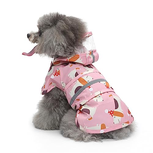 Haustier-Regenbekleidung mit Hut und reflektierendem Streifen für Welpen, Hunde, regenfest, schmutzabweisend, Regenmäntel für Haustiere Haustier-Regenbekleidung mit Hut und reflektierendem Streifen für Welpen, Hunde, regenfest, schmutzabweisend, Regenmäntel für Haustiere von Mjaie