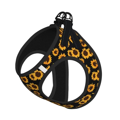 Goldene Sonnenblumen-Weste, reflektierend, verstellbar, für kleine Hunde, atmungsaktives Netzgewebe, bequeme Passform, einfach zu tragen, Sicherheitsleine Goldene Sonnenblumen-Weste, reflektierend, verstellbar, für kleine Hunde, atmungsaktives Netzgewebe, bequeme Passform, einfach zu tragen, Sicherheitsleine von Mjinbiao