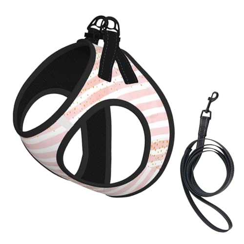 Hundeweste, reflektierend, verstellbar, für kleine Hunde, atmungsaktives Netzgewebe, bequeme Passform, einfach zu tragen, mit Sicherheitsleine, Rosa gestreift Hundeweste, reflektierend, verstellbar, für kleine Hunde, atmungsaktives Netzgewebe, bequeme Passform, einfach zu tragen, mit Sicherheitsleine, Rosa gestreift von Mjinbiao