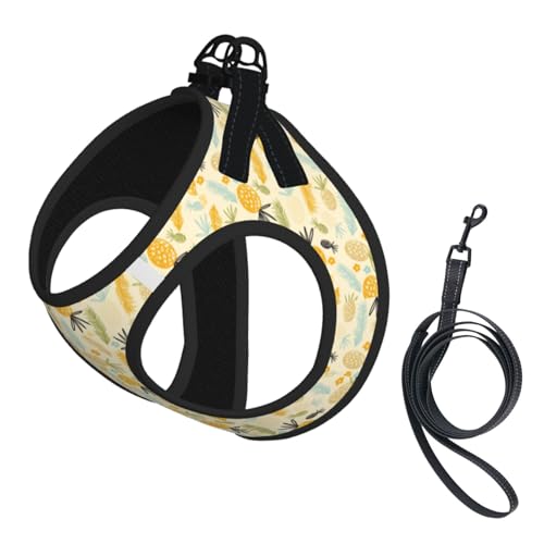 Hundeweste mit Ananas-Muster, reflektierend, verstellbar, für kleine Hunde, atmungsaktives Netzgewebe, bequeme Passform, einfach zu tragen, Sicherheitsleine Hundeweste mit Ananas-Muster, reflektierend, verstellbar, für kleine Hunde, atmungsaktives Netzgewebe, bequeme Passform, einfach zu tragen, Sicherheitsleine von Mjinbiao