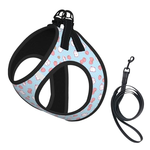 Hundeweste mit Cartoon-Charakteren, Erdbeere, reflektierend, verstellbar, für kleine Hunde, atmungsaktives Netzgewebe, bequeme Passform, einfach zu tragen, Sicherheitsleine Hundeweste mit Cartoon-Charakteren, Erdbeere, reflektierend, verstellbar, für kleine Hunde, atmungsaktives Netzgewebe, bequeme Passform, einfach zu tragen, Sicherheitsleine von Mjinbiao