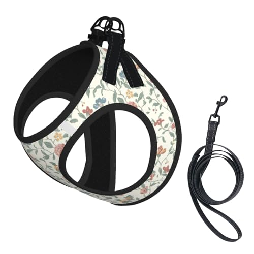 Hundeweste mit rosa Blumen und Blättern, reflektierend, verstellbar, atmungsaktives Netzgewebe, bequeme Passform, einfach zu tragen, Sicherheitsleine Hundeweste mit rosa Blumen und Blättern, reflektierend, verstellbar, atmungsaktives Netzgewebe, bequeme Passform, einfach zu tragen, Sicherheitsleine von Mjinbiao