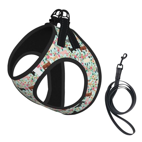 Steer Hundeweste mit Blumenmuster, reflektierend, verstellbar, für kleine Hunde, atmungsaktives Netzgewebe, bequeme Passform, einfach zu tragen, Sicherheitsleine Steer Hundeweste mit Blumenmuster, reflektierend, verstellbar, für kleine Hunde, atmungsaktives Netzgewebe, bequeme Passform, einfach zu tragen, Sicherheitsleine von Mjinbiao