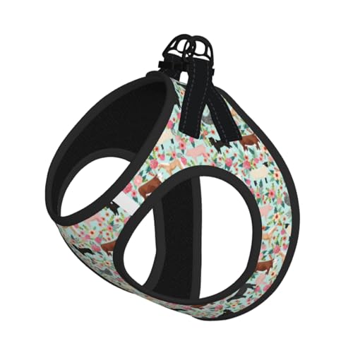 Steer Hundeweste mit Blumenmuster, reflektierend, verstellbar, für kleine Hunde, atmungsaktives Netzgewebe, bequeme Passform, einfach zu tragen, Sicherheitsleine Steer Hundeweste mit Blumenmuster, reflektierend, verstellbar, für kleine Hunde, atmungsaktives Netzgewebe, bequeme Passform, einfach zu tragen, Sicherheitsleine von Mjinbiao