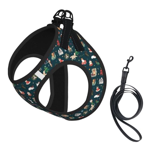 Weihnachtsmann-Hundeweste, reflektierend, verstellbar, für kleine Hunde, atmungsaktives Netzgewebe, bequeme Passform, einfach zu tragen, Sicherheitsleine Weihnachtsmann-Hundeweste, reflektierend, verstellbar, für kleine Hunde, atmungsaktives Netzgewebe, bequeme Passform, einfach zu tragen, Sicherheitsleine von Mjinbiao