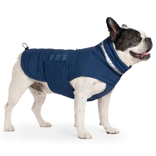 Mklhgty Hundemantel, wasserdichte Hundejacke, Wintermantel für kaltes Wetter, warme winddichte Hunde-Schneejacke, Kleidung, reflektierend, verstellbar, Rollkragen, Hundemäntel für kleine, mittelgroße von Mklhgty