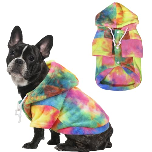 Mklhgty Batik-Hunde-Kapuzenpullover, Wintermantel für kleine Hunde, ultraweiche, verstellbare warme Kapuze, atmungsaktiver Komfortstoff für den täglichen Gebrauch Mklhgty Batik-Hunde-Kapuzenpullover, Wintermantel für kleine Hunde, ultraweiche, verstellbare warme Kapuze, atmungsaktiver Komfortstoff für den täglichen Gebrauch von Mklhgty