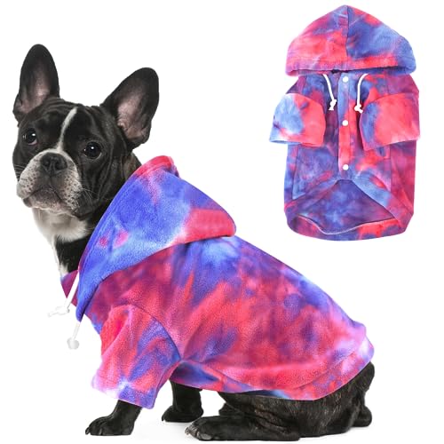 Mklhgty Tie Dye Hundekleidung Hoodie Haustier Wintermantel Welpen Sweatshirts für kleine Hunde Junge Mädchen von Mklhgty