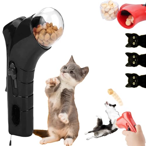 Mksoxc Pet Treat Launcher - Interactive Pet Treat Launcher for Dogs and Cats, Handheld Snack Shooter with Adjustable Speed, Perfect for Exercise, Training, and Outdoor Play (Black) von Mksoxc