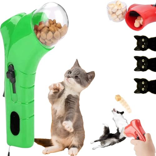 Mksoxc Pet Treat Launcher - Interactive Pet Treat Launcher for Dogs and Cats, Handheld Snack Shooter with Adjustable Speed, Perfect for Exercise, Training, and Outdoor Play (Green) von Mksoxc
