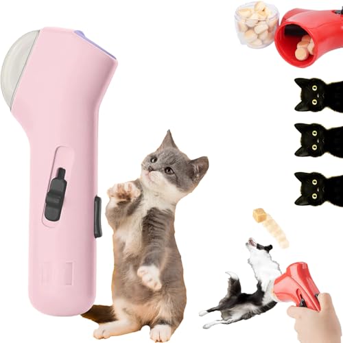Mksoxc Pet Treat Launcher - Interactive Pet Treat Launcher for Dogs and Cats, Handheld Snack Shooter with Adjustable Speed, Perfect for Exercise, Training, and Outdoor Play (Pink) von Mksoxc