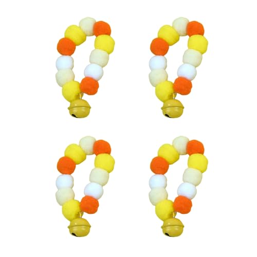 Haustier-Halsbänder mit bunten Pompons für Party, Alltag, modisch, Katzenhalsband für Festivals, Feiern, 4 Stück Haustier-Halsbänder mit bunten Pompons für Party, Alltag, modisch, Katzenhalsband für Festivals, Feiern, 4 Stück von Mllepjdh