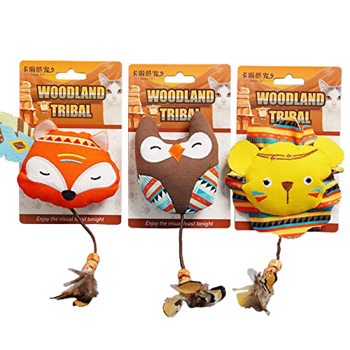Mllepjdh 3er-Pack Stofftier-Katzen-Spielzeug, Teaser, Kätzchen, Zahnen, interaktives Kauspielzeug, tolles Übungsset Mllepjdh 3er-Pack Stofftier-Katzen-Spielzeug, Teaser, Kätzchen, Zahnen, interaktives Kauspielzeug, tolles Übungsset von Mllepjdh