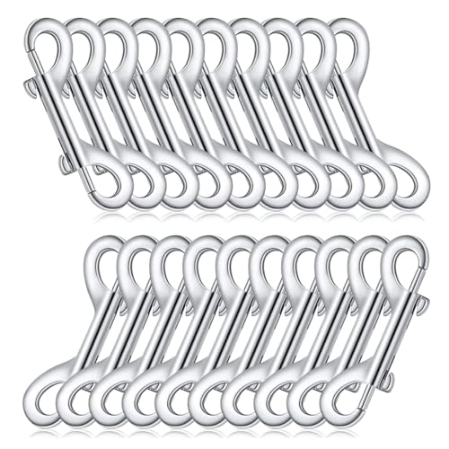 Mllepjdh Doppelendige Bolzen Karabinerhaken für Hundeleinen, Hundehalsband, Kette, Metallclip, Seilverbinder, Karabinerhaken für Hundeleine, Traktionsseil, Karabinerhaken von Mllepjdh