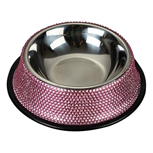 Mllepjdh Futternapf für Hunde, Edelstahl, Wassernäpfe mit Strasssteinen, rutschfeste Gummiunterseite für Hunde und Katzen Mllepjdh Futternapf für Hunde, Edelstahl, Wassernäpfe mit Strasssteinen, rutschfeste Gummiunterseite für Hunde und Katzen von Mllepjdh