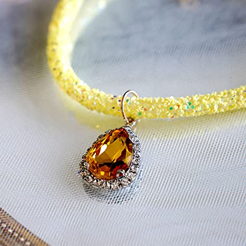 Mllepjdh Glinting Hundehalsband mit Strasssteinen, funkelnd, ultra-blinkende Halskette, Kätzchen-Halsband, Wassertropfen-Kristall Mllepjdh Glinting Hundehalsband mit Strasssteinen, funkelnd, ultra-blinkende Halskette, Kätzchen-Halsband, Wassertropfen-Kristall von Mllepjdh