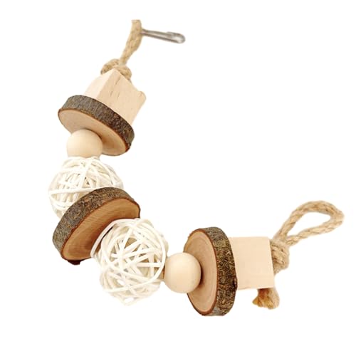 Mllepjdh Hängbares Vogelspielzeug mit Perlen und Ball und natürlichem Holzblock sorgt für stundenlange Unterhaltung für Käfig, Vögel, Kleintiere, Kauspielzeug für Papageien, natürliches Material, Mllepjdh Hängbares Vogelspielzeug mit Perlen und Ball und natürlichem Holzblock sorgt für stundenlange Unterhaltung für Käfig, Vögel, Kleintiere, Kauspielzeug für Papageien, natürliches Material, von Mllepjdh