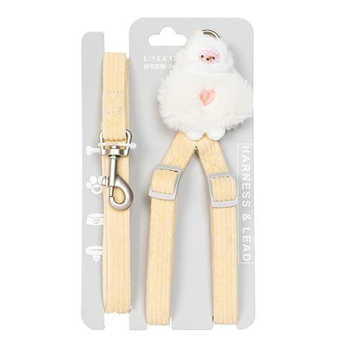 Mllepjdh Verstellbares Haustier-Traktionsseil-Set, weich, niedlich, zum Spazierengehen, Weste, Haustiergeschirr, Brustgurt, Brustgurt, Hundegeschirr, Gelb Mllepjdh Verstellbares Haustier-Traktionsseil-Set, weich, niedlich, zum Spazierengehen, Weste, Haustiergeschirr, Brustgurt, Brustgurt, Hundegeschirr, Gelb von Mllepjdh