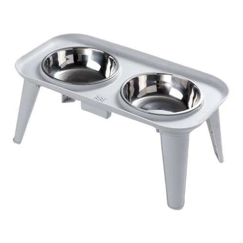 Schüssel Erhöhte Katzen Feeder Edelstahl Hundepill Proof Wasserschalen Geeignet Große Hunde Langlebige Bauchmuskeln Edelstahl Pet Bowl von Mllepjdh