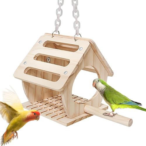 Mlllokfki Bird Nest Crib Bed, Soft Bird Nest Bed, Bird Nest Bedg, Outdoor Bird Hangs Houses - Wooden Bird House Room for Breeding, Bird Cage for Balcony Courtyard Terrace Mlllokfki Bird Nest Crib Bed, Soft Bird Nest Bed, Bird Nest Bedg, Outdoor Bird Hangs Houses - Wooden Bird House Room for Breeding, Bird Cage for Balcony Courtyard Terrace von Mlllokfki