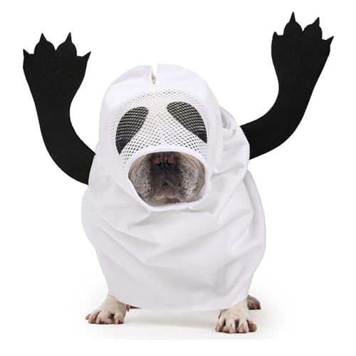 Mlllokfki Halloween-Kostüm für Geisterhund, Geisterkatzenkostüm | Halloween-Kostüm für Haustiere, einzigartiges Halloween-Kostüm, Geister, kreative Geisterkostüme für von Mlllokfki