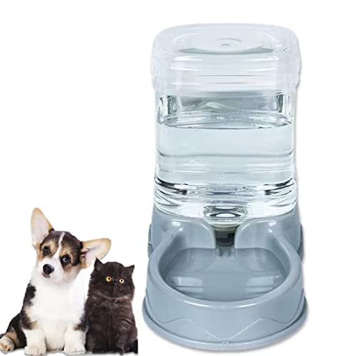 Automatischer Futterspender für Katzen, Schwerkraft, Hundefutterspender, 1 Gallonen, Haustier-Futternapf, selbstdosierend, für kleine und mittelgroße Haustiere, große Kapazität (graues Wasser selbstspender) von Mltao