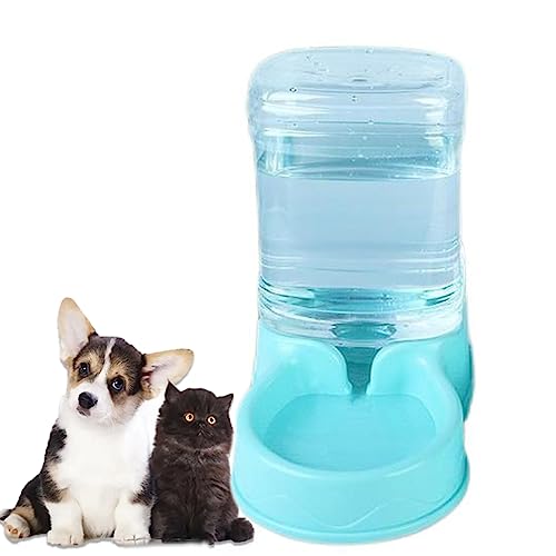 Automatischer Futterspender für Katzen, Schwerkraft, Hundefutterspender, 1 Gallonen, selbstdosierender Futternapf für kleine und mittelgroße Haustiere, großes Fassungsvermögen (grünes Wasser selbstspender) von Mltao