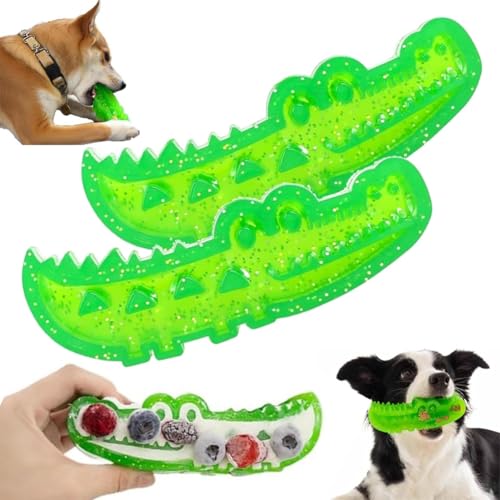 Langsames Kau- Und Apportierspielzeug in Krokodilform Für Hunde, Puzzlespielzeug Für Langsame Fütterung, Süßes Kauspielzeug, Interaktiver Alligator-Leckerli-Spender Für Kleine, Mittelgroße(Small*2) von Mlthcig
