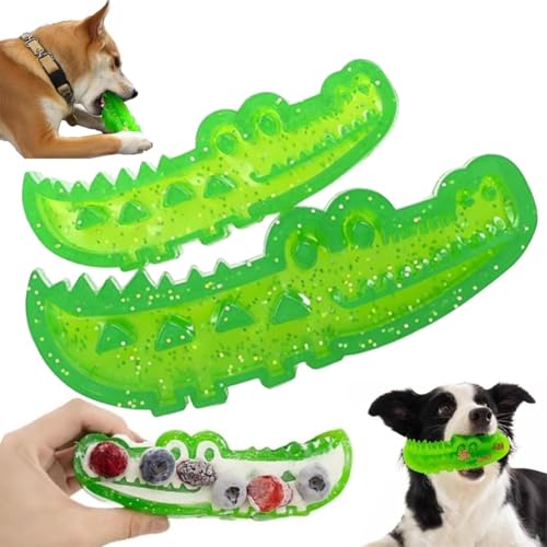 Langsames Kau- Und Apportierspielzeug in Krokodilform Für Hunde, Puzzlespielzeug Für Langsame Fütterung, Süßes Kauspielzeug, Interaktiver Alligator-Leckerli-Spender Für Kleine, Mittelgroße(Small+Large von Mlthcig