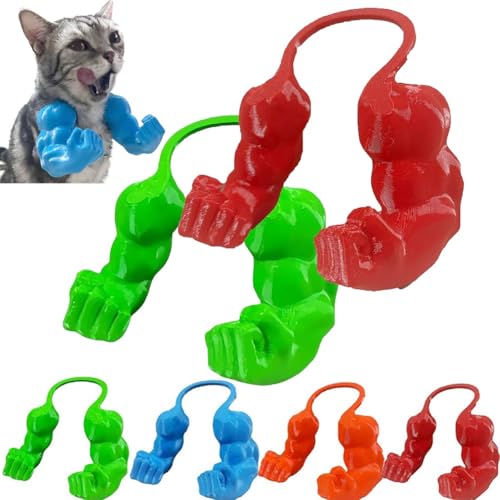 Muskulöse Arme for Katzen, Reative Katzenmuskelarme, 3D-Gedruckter Kreativer Riesiger Starker Katzenhalsarm, Halloween-Katzenkostüm, Lustiges Kätzchen, Superhelden-Haustier-Cosplay-Zubehör(Green+Red) von Mlthcig